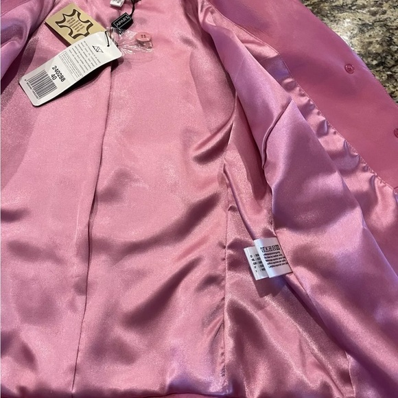 Apart Impressions Womans Pink leather Button Up Blazer Jacket Size 40 US10 NWT - Picture 5 of 6